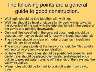 Tutor cavity wall construction .ppt 1 | PPT