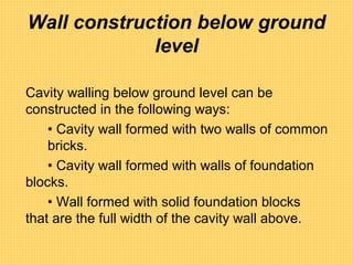 Tutor cavity wall construction .ppt 1 | PPT