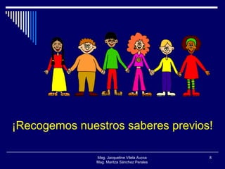 ¡Recogemos nuestros saberes previos! Mag. Jacqueline Vilela Aucca Mag. Maritza Sánchez Perales 