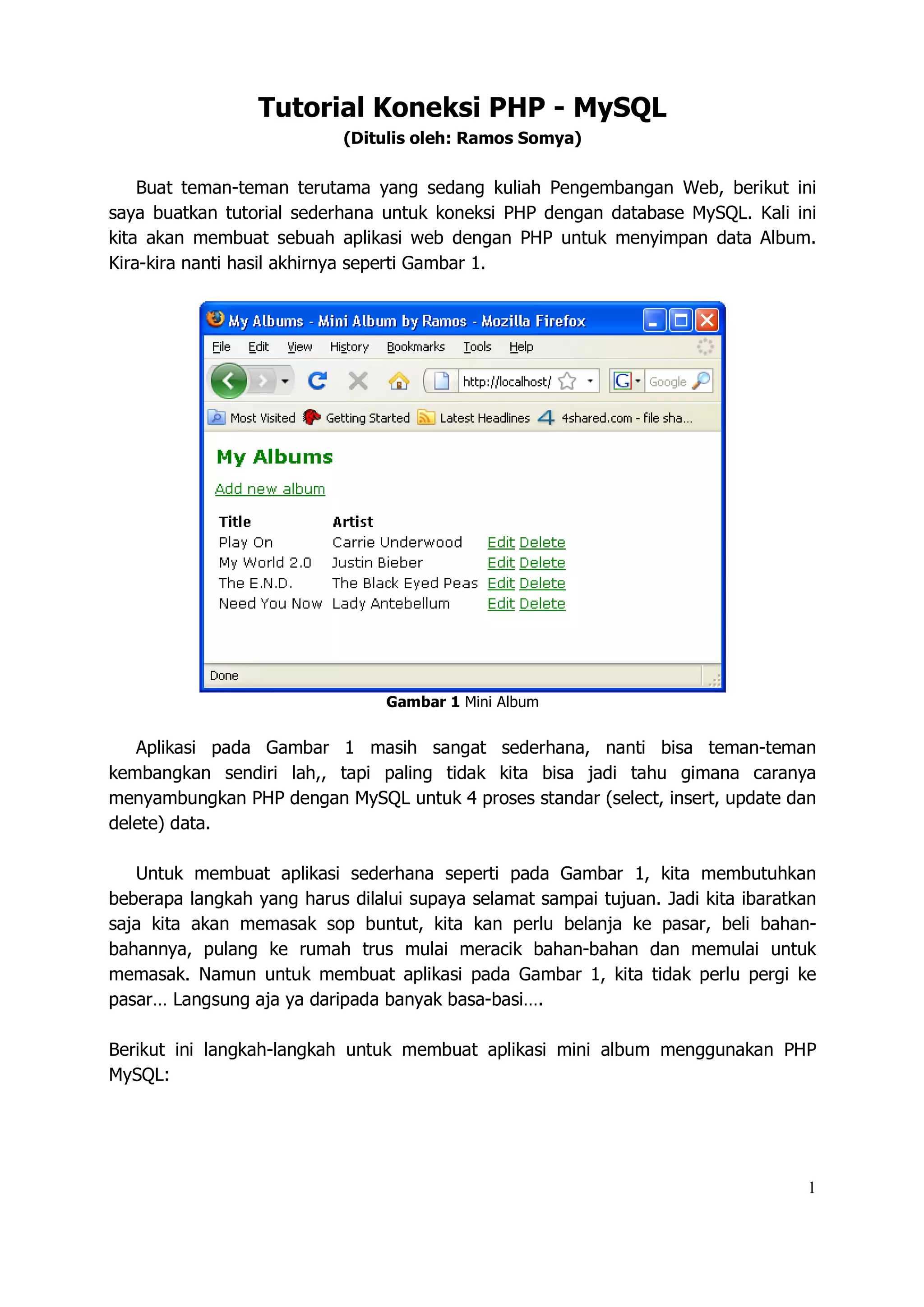 Tutoria contohl-koneksi-php-mysql | PDF