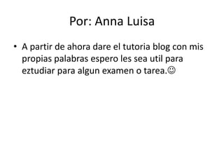 Tutoria blog ' Cambios Fisicos y Emocionales del adolescente" | PPT