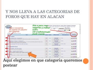 Y NOS LLEVA A LAS CATEGORIAS DE FOROS QUE HAY EN ALACAN Aquí elegimos en que categoria queremos postear 