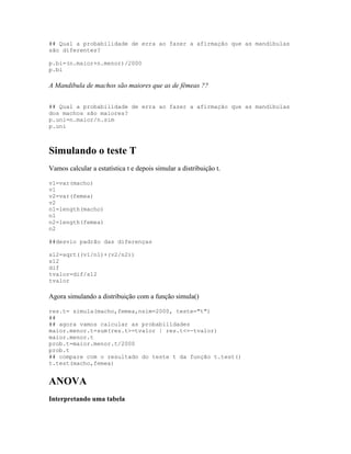 Tutoriais de testes de significância