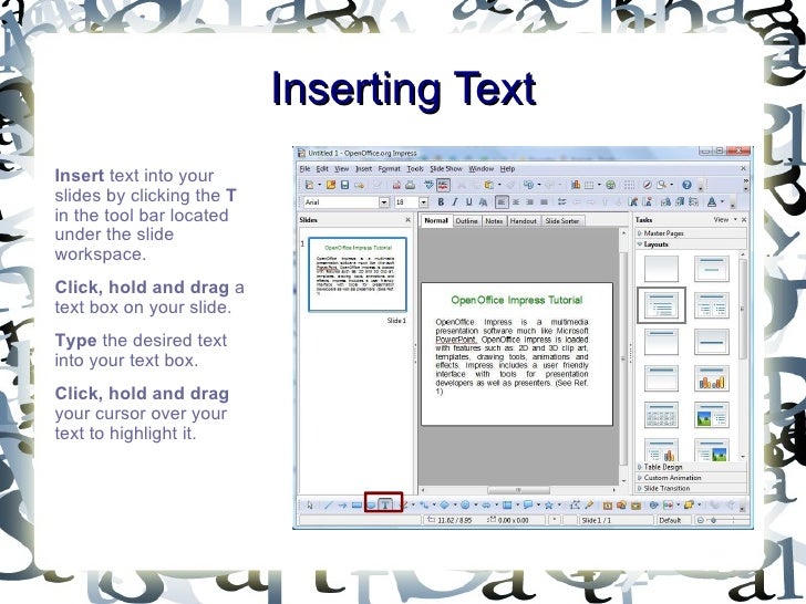 How to make a textbox in openoffice