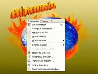 menù precentaciòn 