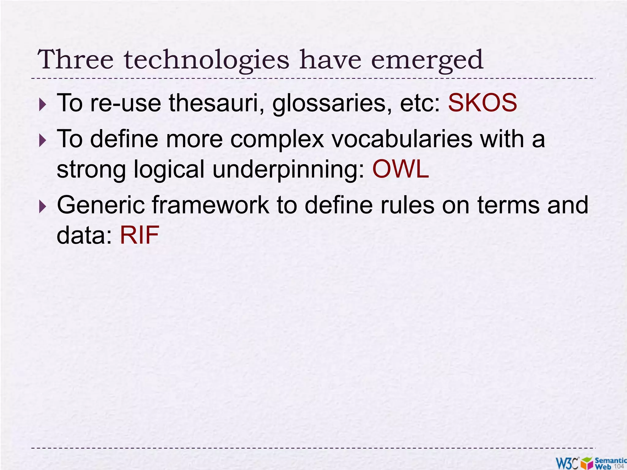 around 80 databases, around 200,000 records eachCourtesy of Huajun Chen, Zhejiang University, (SWEO Case Study)