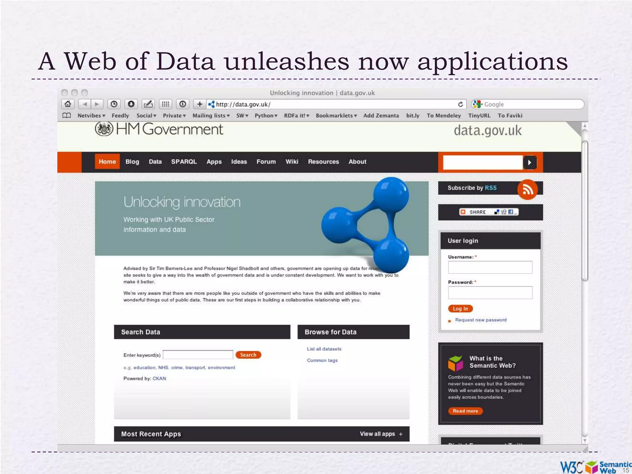 A Web of Data unleashes now applications