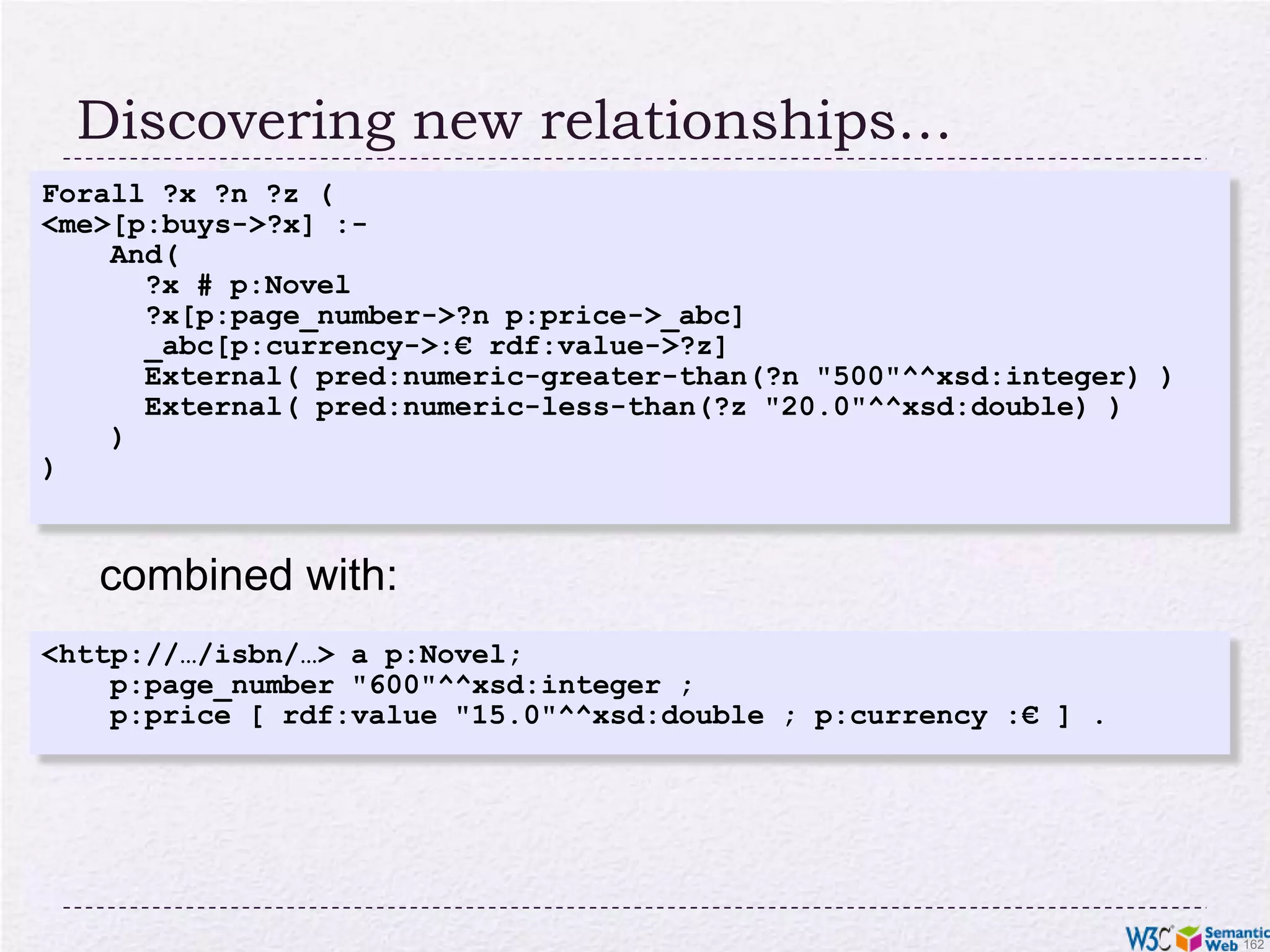 To make RIF/RDF workSome technical issues should be settled:RDF triples have to be representable in RIFvarious constructions (typing, datatypes, lists) should be alignedthe semantics of the two worlds should be compatibleThere is a separate document that brings these together