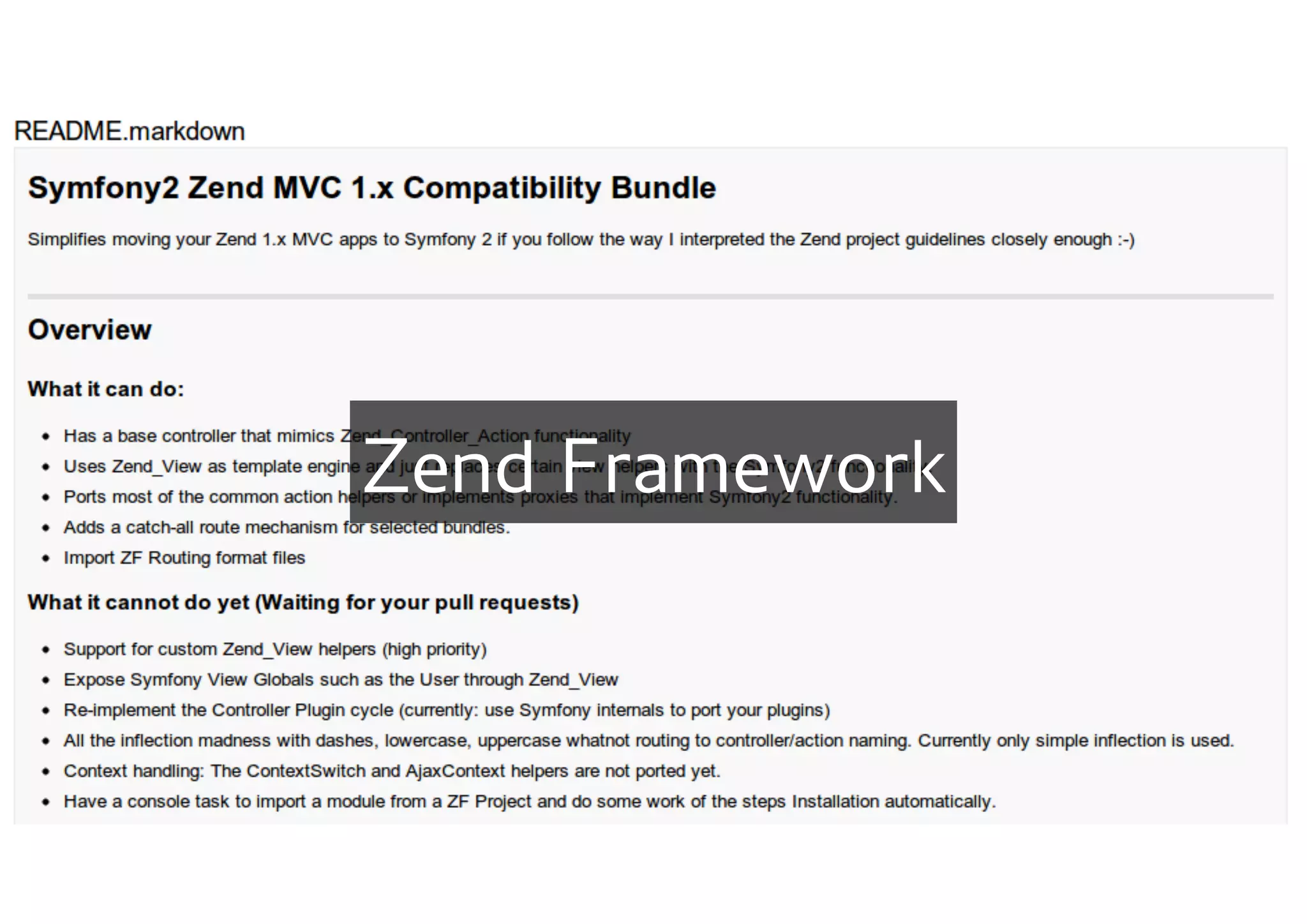 Zend Framework
 
