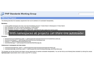 With namespaces all projects can share one autoloader.
 