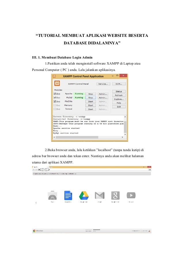 Tutorial Pembuatan Aplikasi Website Beserta Databasenya Tutorial Pembuatan Aplikasi Website Beserta Databasenya