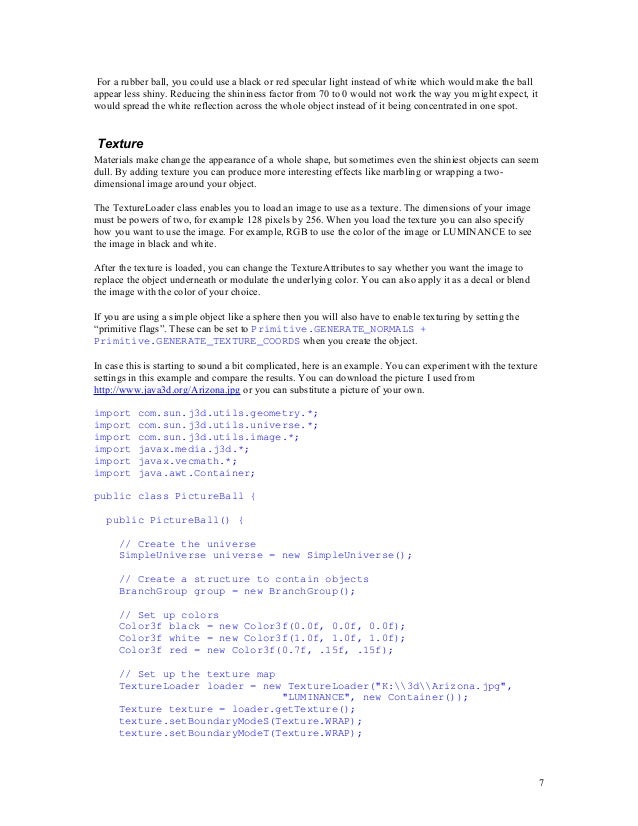 Java 3d texture example leisurenanax