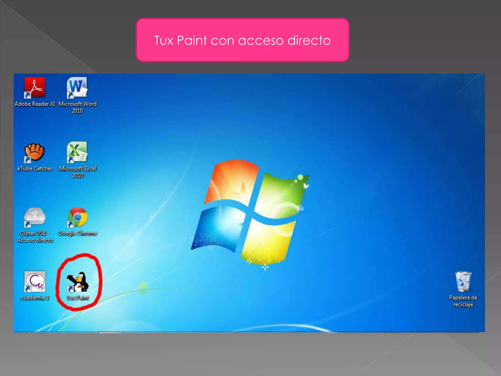 Tux Paint con acceso directo