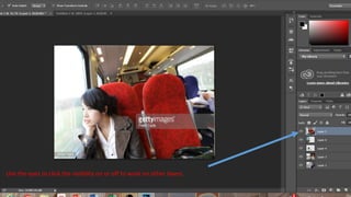 Use the eyes to click the visibility on or off to work on other layers.
 