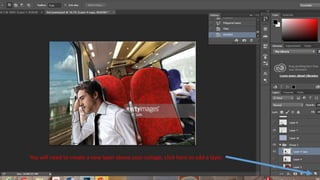 You will need to create a new layer above your collage, click here to add a layer.
 