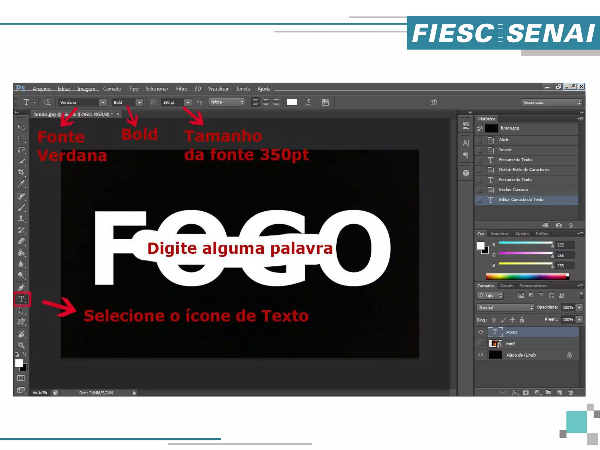 Photoshop CS6 - Texto de fogo realista