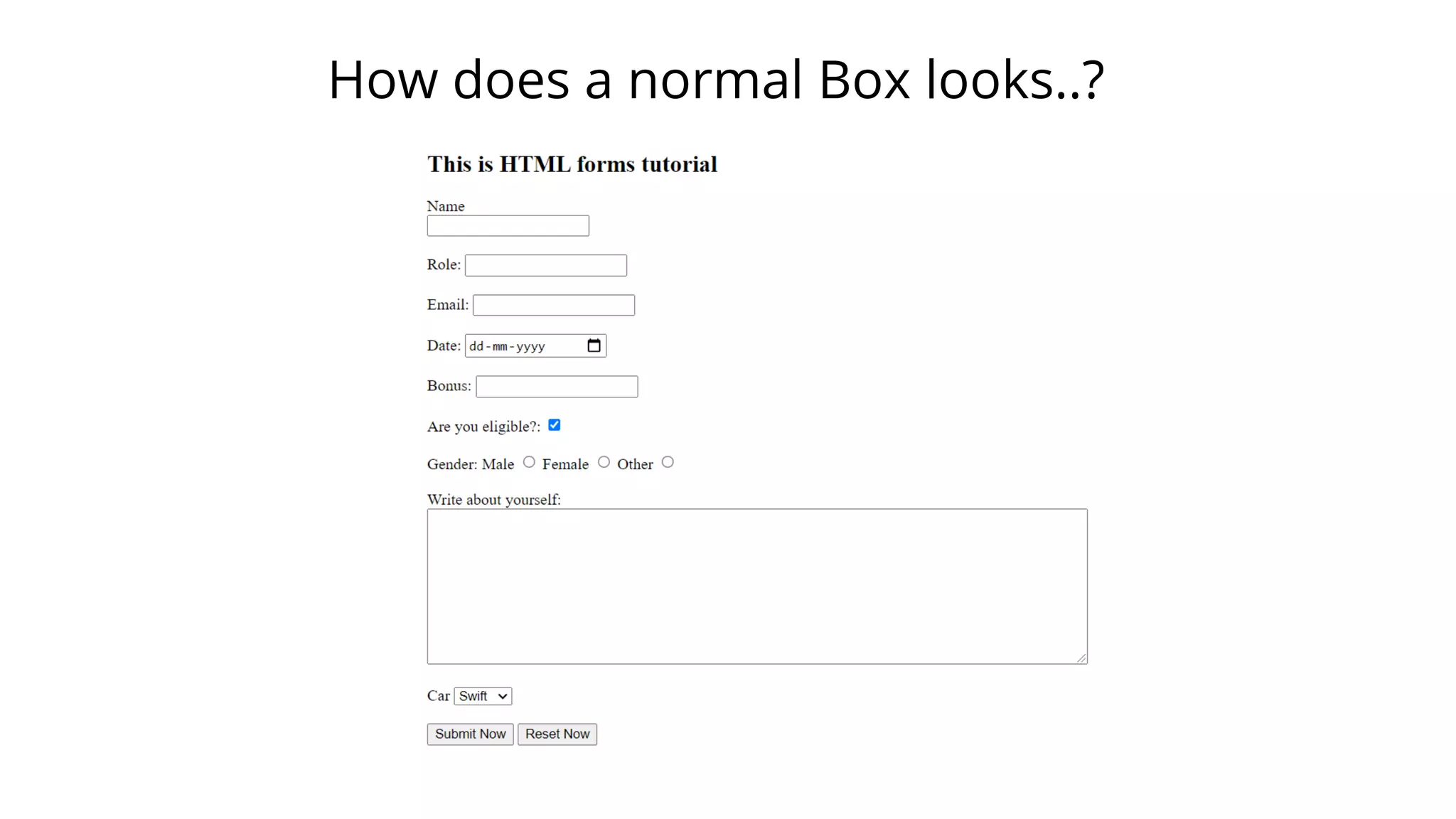 How does a normal Box looks..?
 