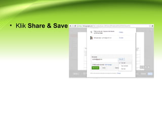 • Klik Share & Save
 