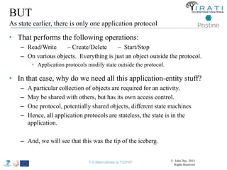 BUT 
As state earlier, there is only one application protocol 
• That performs the following operations: 
– Read/Write – C...
