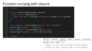 Function currying with closure
 