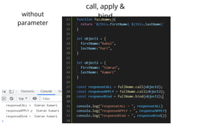 call, apply &
bind
without
parameter
 