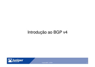 3Tutorial BGP - GTER
Introdução ao BGP v4
 