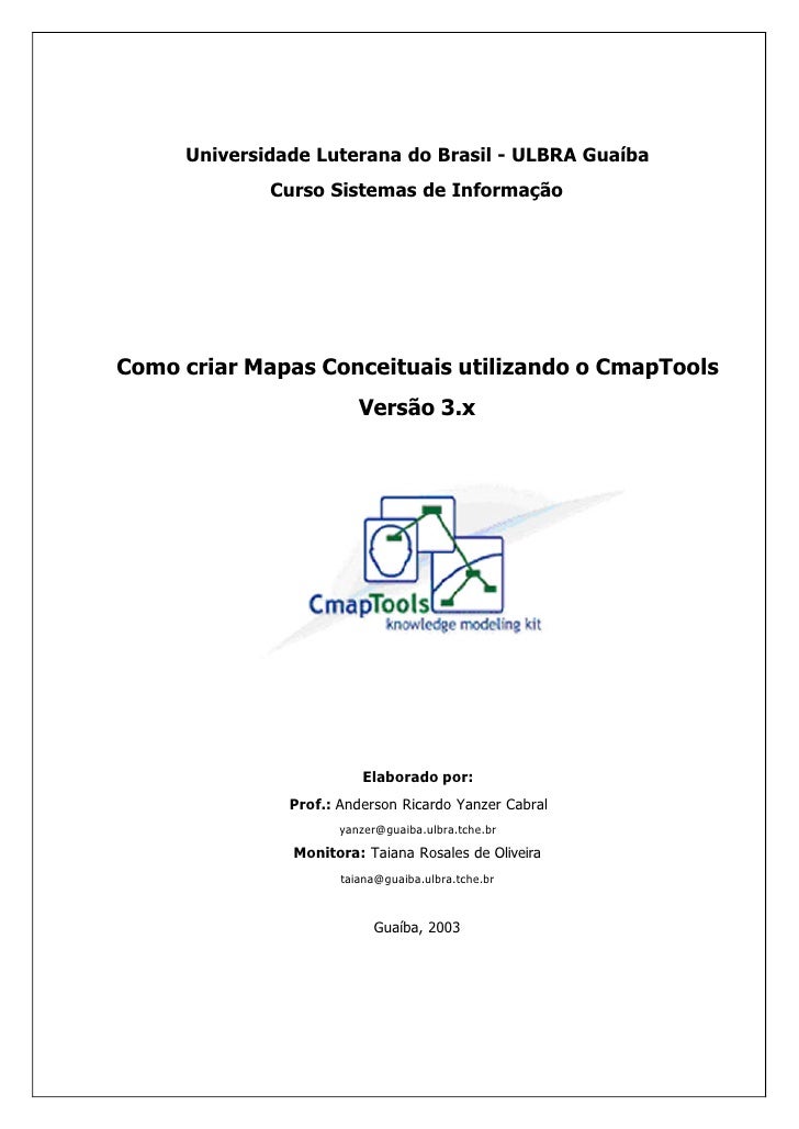 Universidade Luterana do Brasil - ULBRA Guaíba
             Curso Sistemas de Informação




Como criar Mapas Conceituais ...