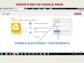 VERSIÓ D'INICI DE GOOGLE DRIVE




CORREU ELECTRÒNIC I CONTRASENYA
 