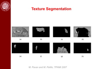 Texture Segmentation




M. Pavan and M. Pelillo; TPAMI 2007
 
