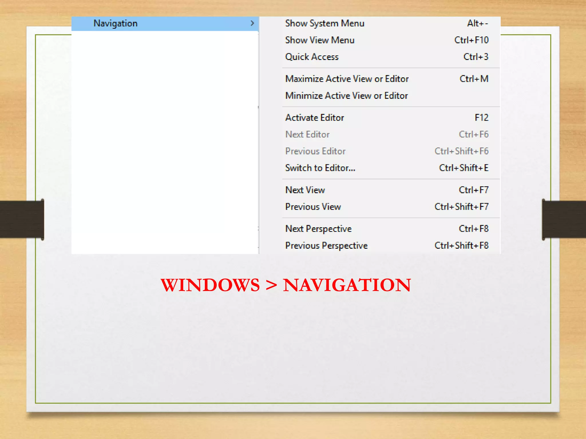 WINDOWS > NAVIGATION
 