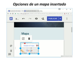 Opciones de un mapa insertado
 