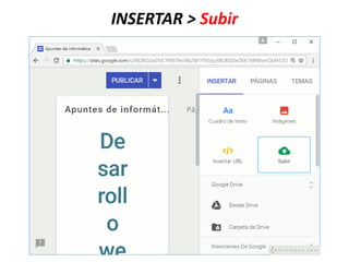 INSERTAR > Subir
 