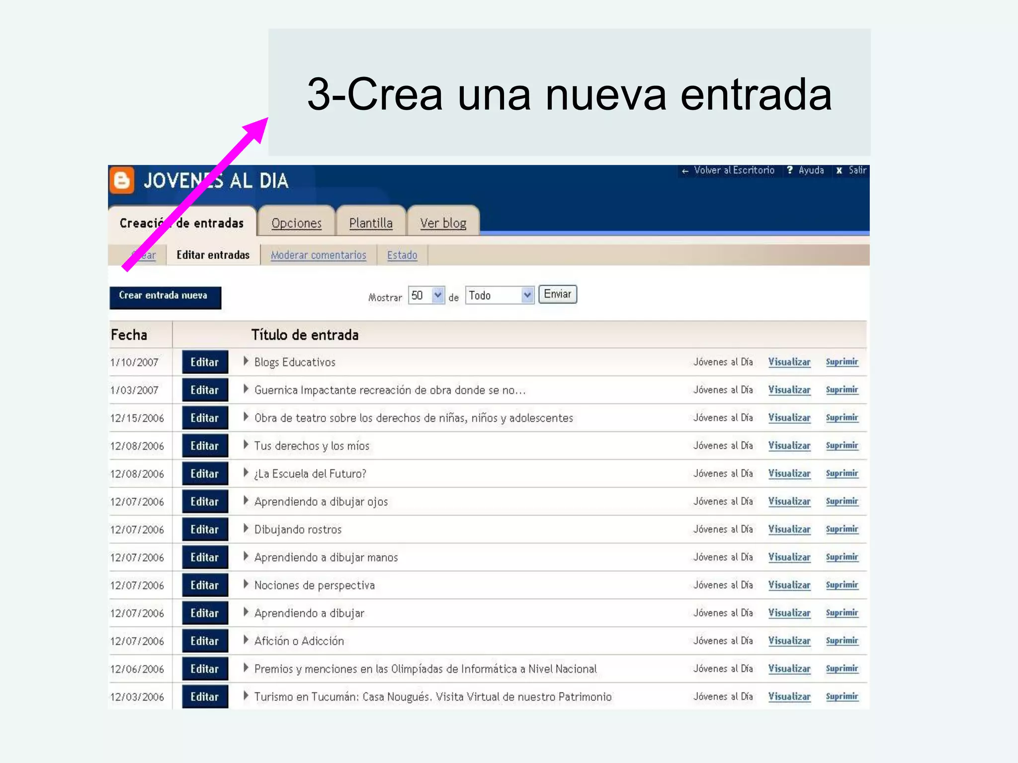 3-Crea una nueva entrada
 