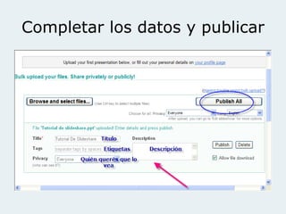 Completar los datos y publicar 