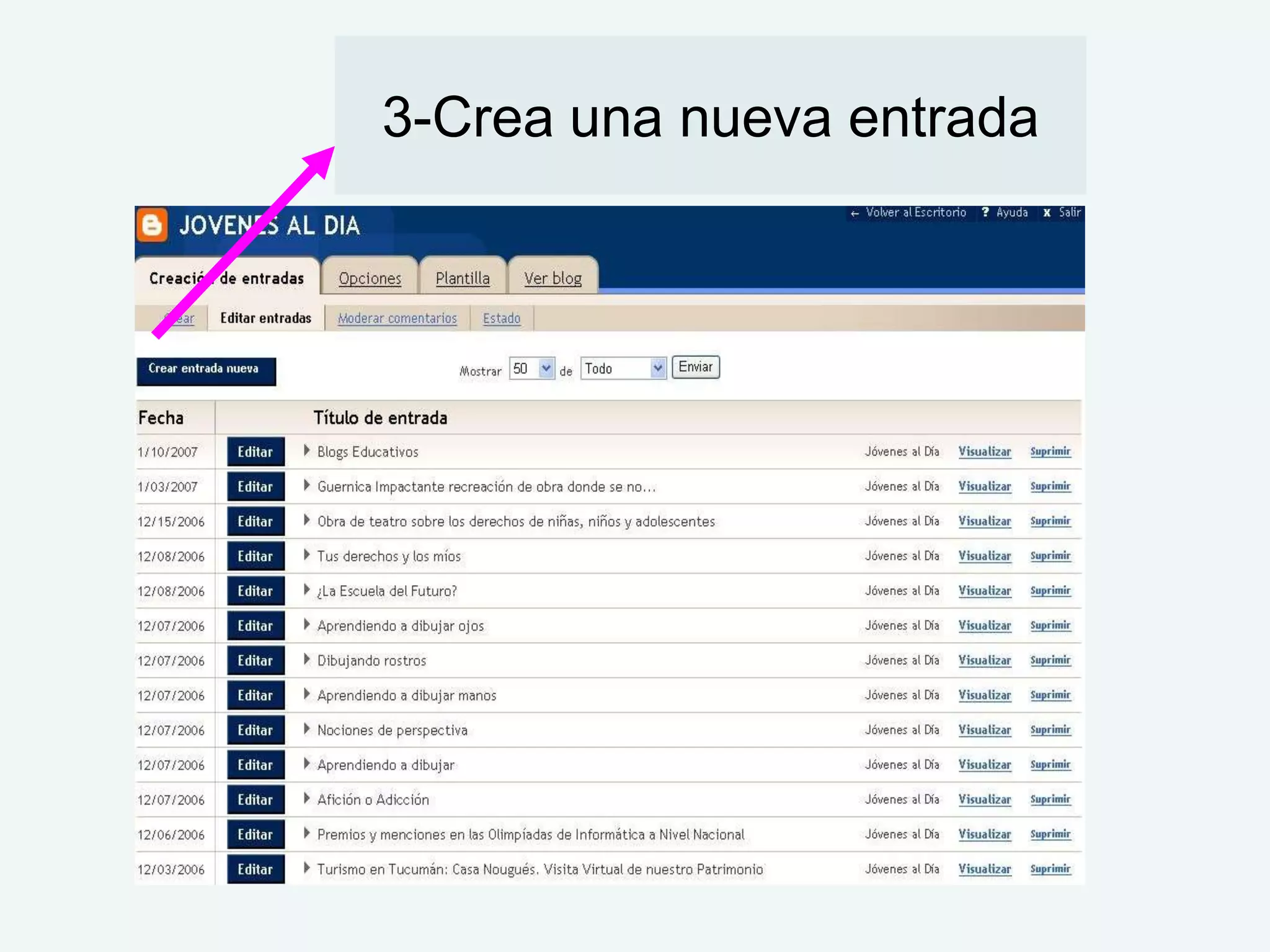 3-Crea una nueva entrada
 
