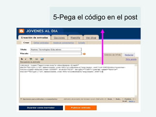 5-Pega el código en el post 