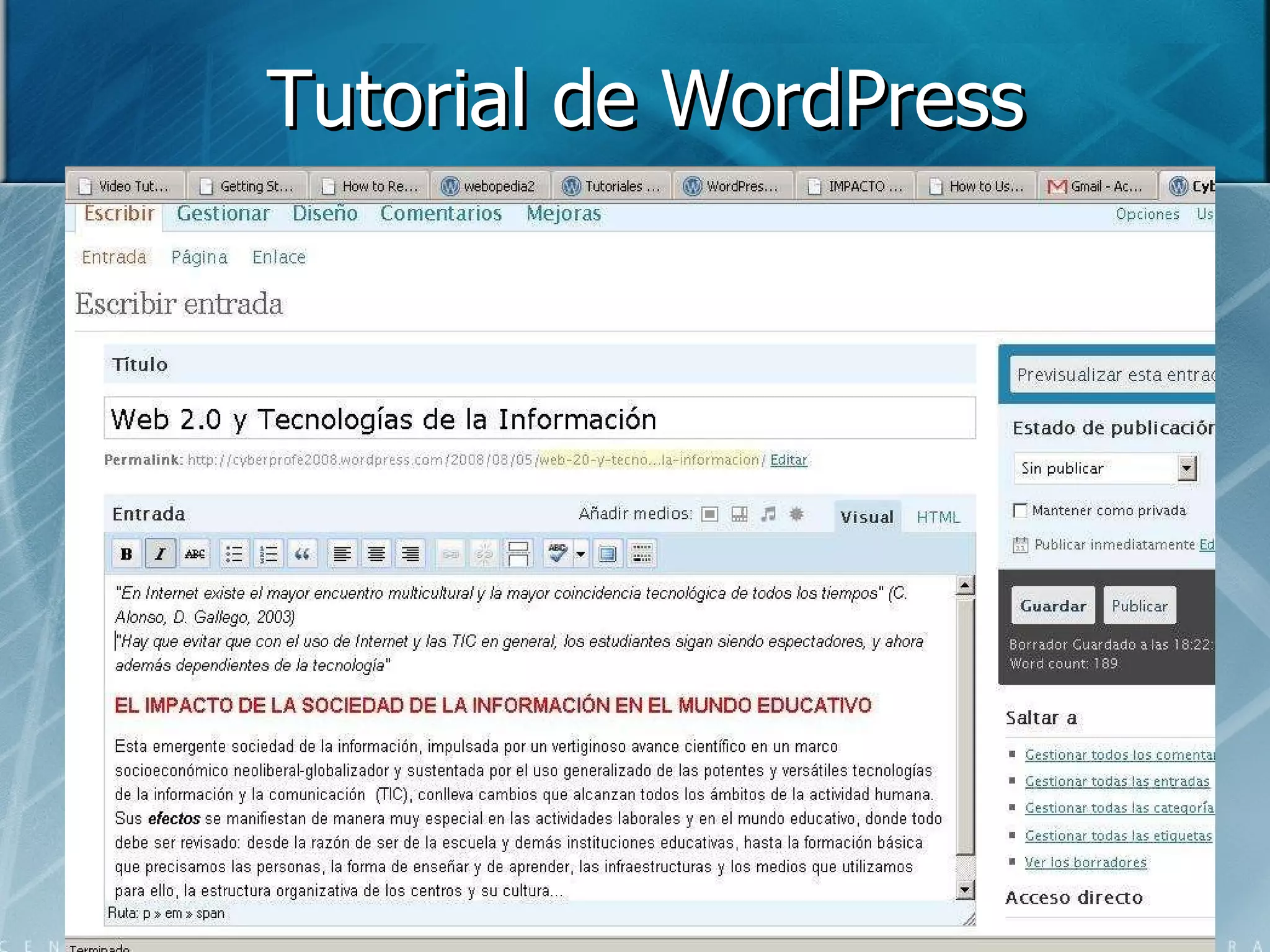 Tutorial de WordPress 