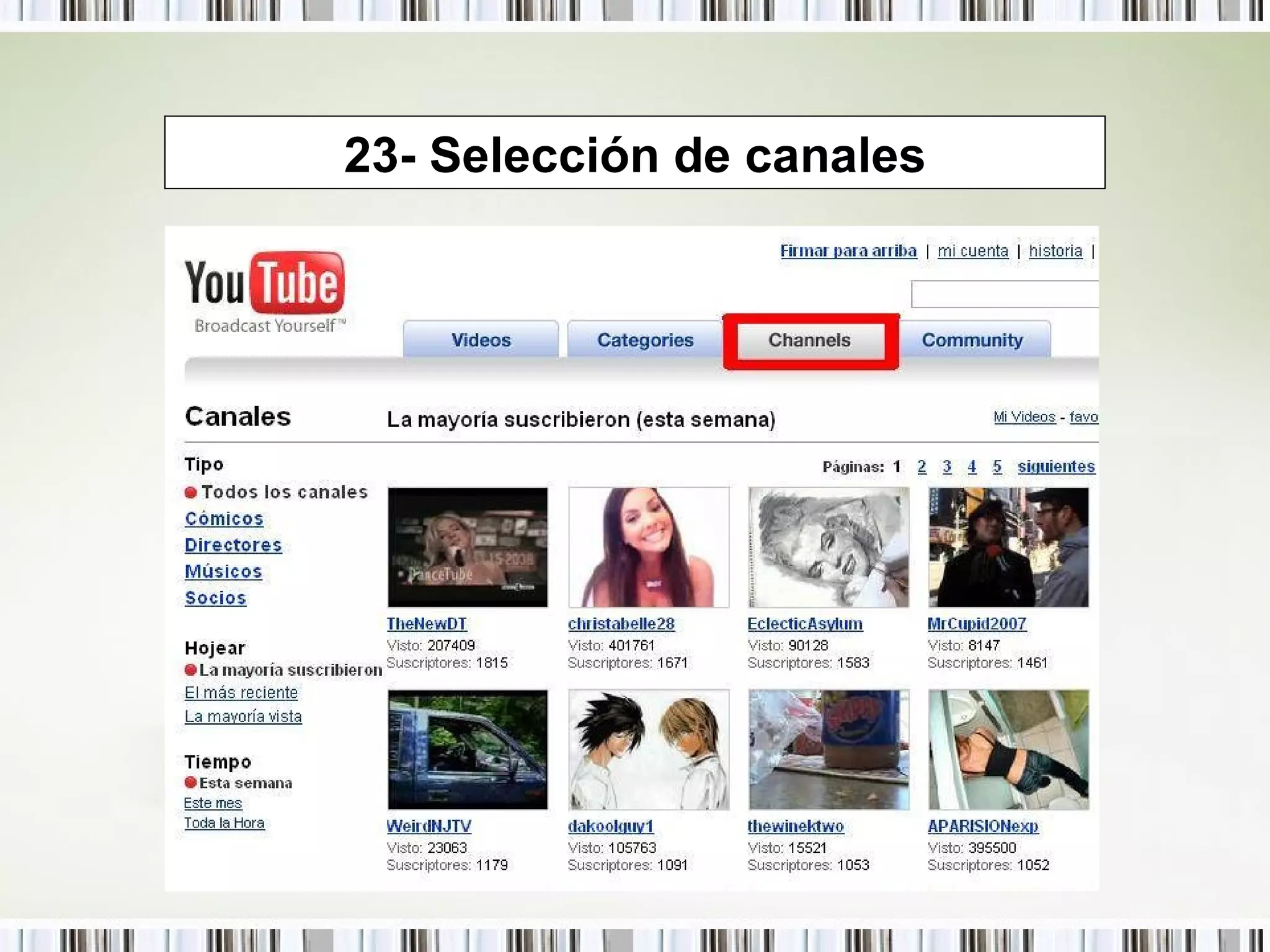 23- Selección de canales 