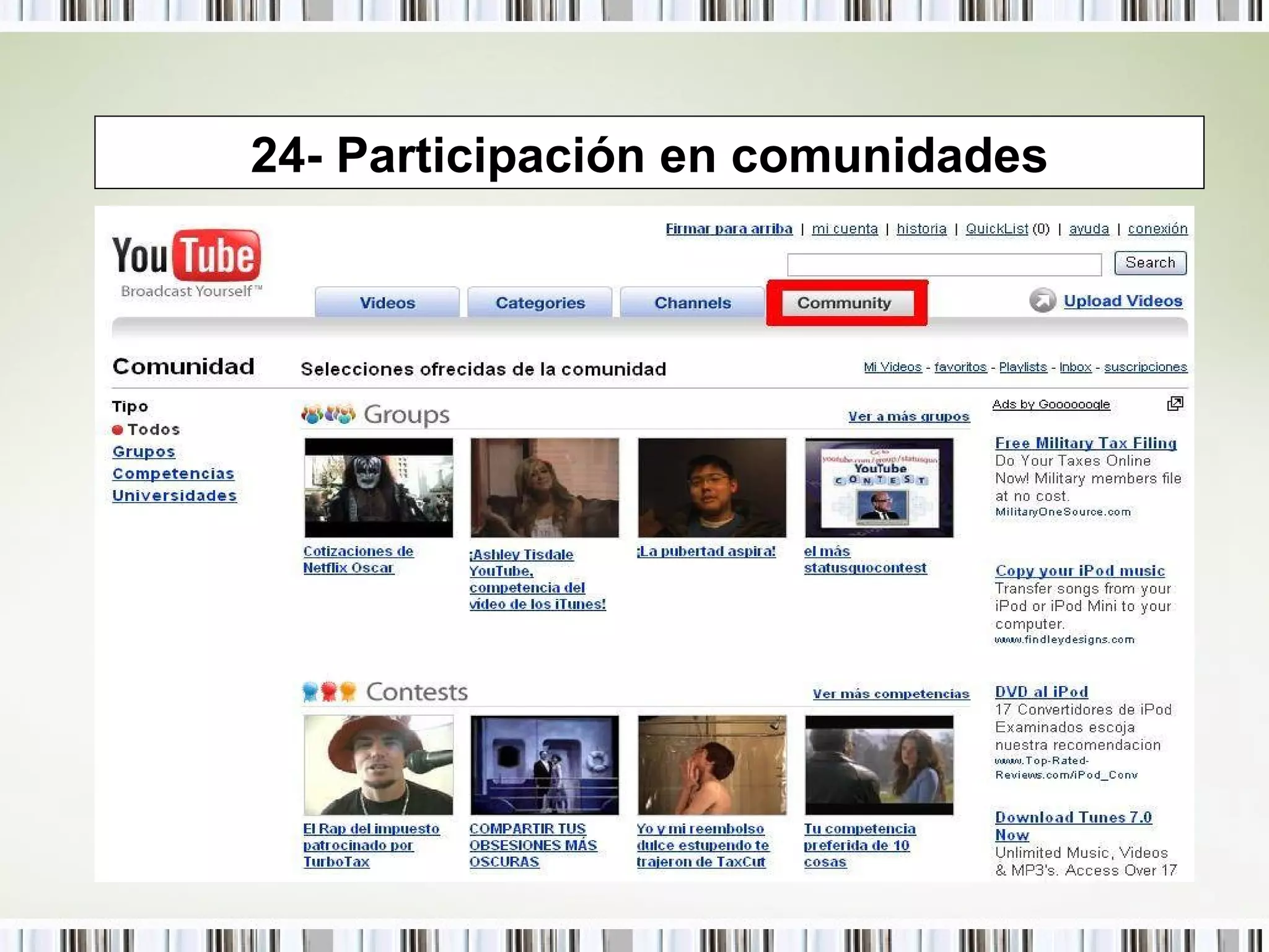 24- Participación en comunidades 