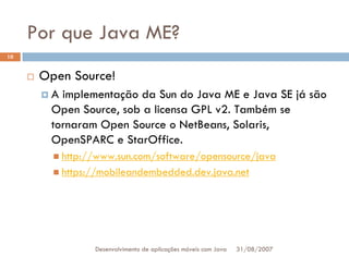 Tutorial: Desenvolvimento de aplicacoes moveis com Java