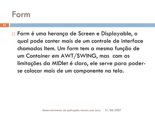 Tutorial: Desenvolvimento de aplicacoes moveis com Java
