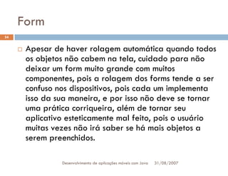 Tutorial: Desenvolvimento de aplicacoes moveis com Java