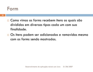 Tutorial: Desenvolvimento de aplicacoes moveis com Java