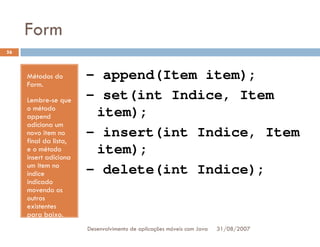 Tutorial: Desenvolvimento de aplicacoes moveis com Java