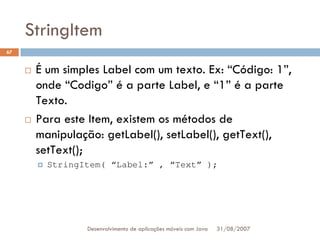 Tutorial: Desenvolvimento de aplicacoes moveis com Java