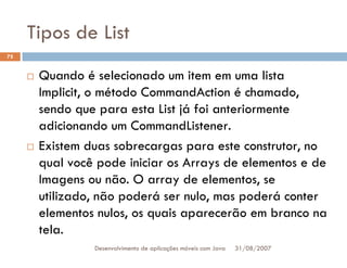 Tutorial: Desenvolvimento de aplicacoes moveis com Java