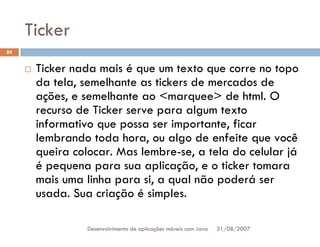 Tutorial: Desenvolvimento de aplicacoes moveis com Java