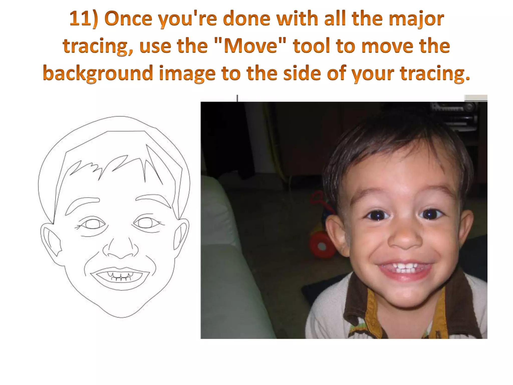 10) The hair should be a fully enclosed shape. Trace the general shape of your hairline. It doesn&apos;t need to be perfect.Click here for help on creating lines or &quot;paths&quot;.