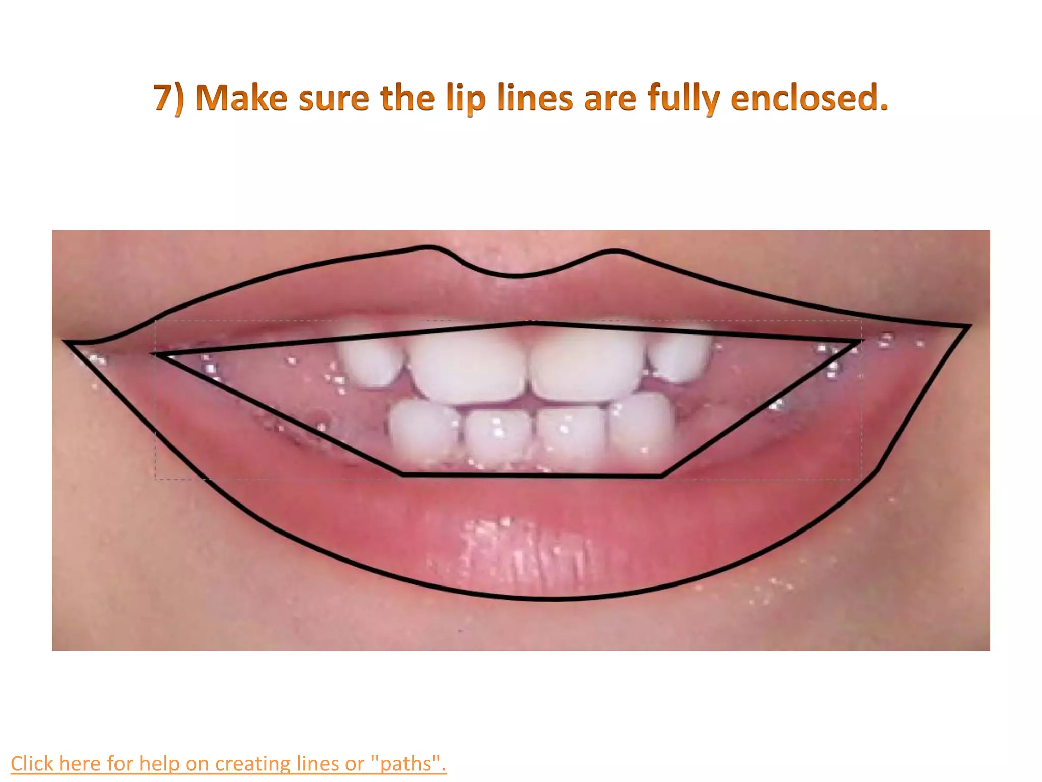 6) Begin working on facial features.(eyes, nose, wrinkles, etc.)Click here for help on creating lines or &quot;paths&quot;.