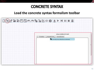 Introductory Tutorial
Load the ConcreteSyntax formalism toolbar
11
 